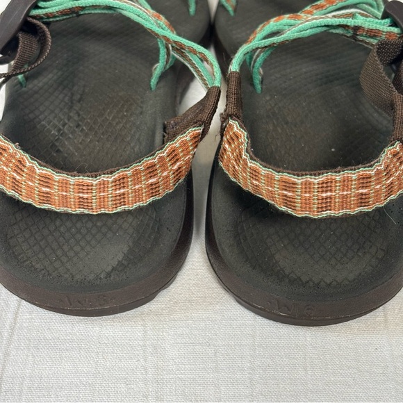 Chaco Z/Cloud X Strappy Open Toe Sandals-Orange and Teal Green-Women Size 6 - Picture 5 of 10